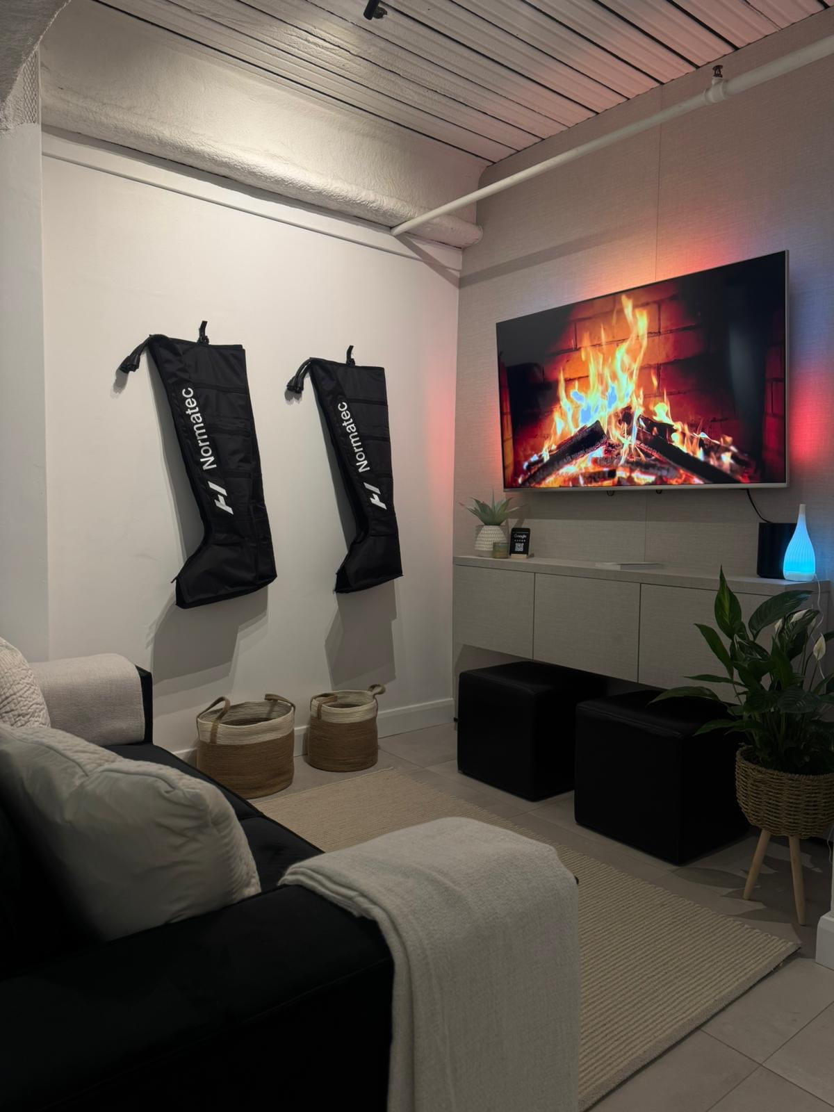 Compression therapy room setup at Brysk in Manchester city centre