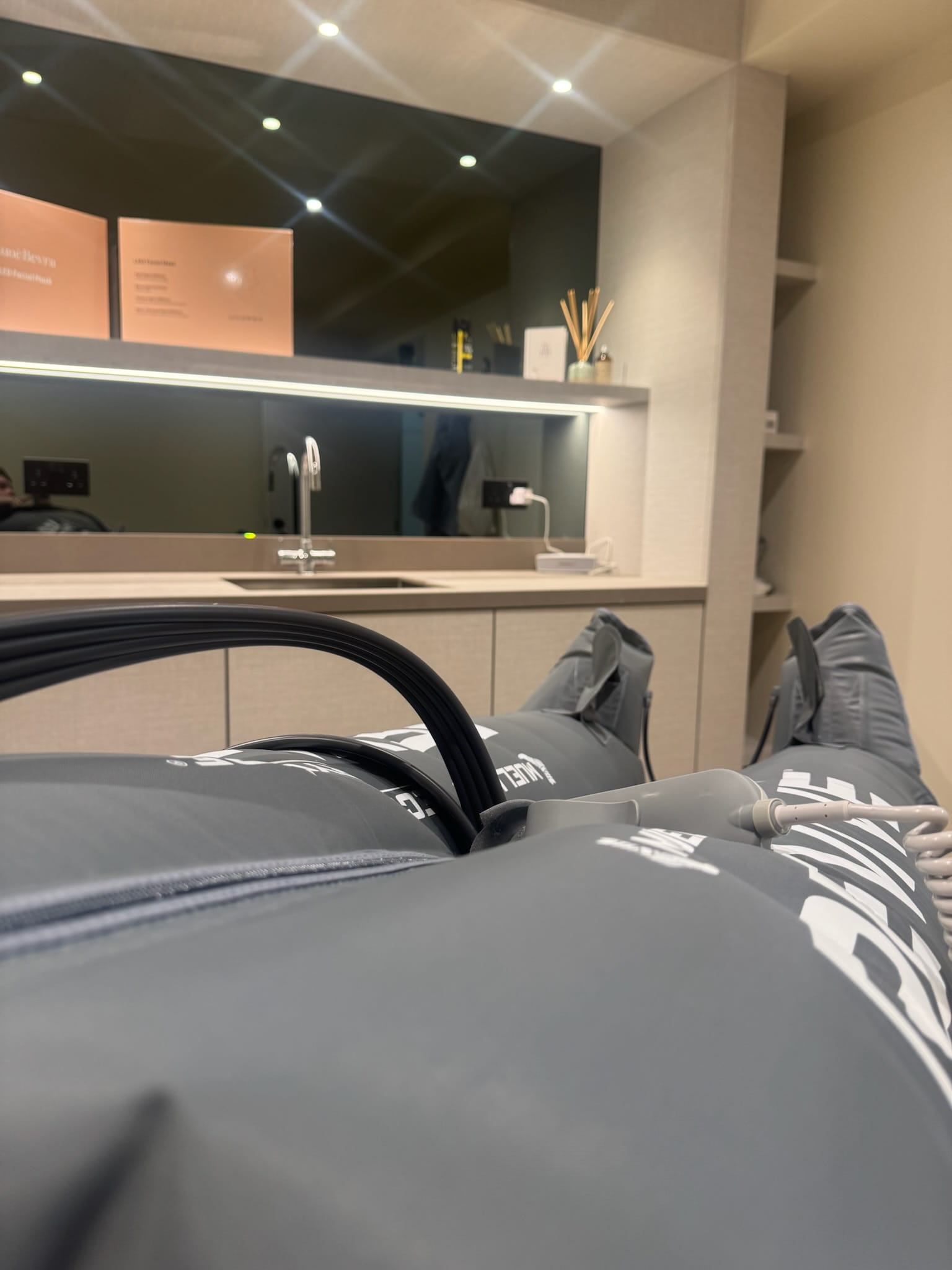 Lymphatic drainage compression therapy room at Brysk in Manchester